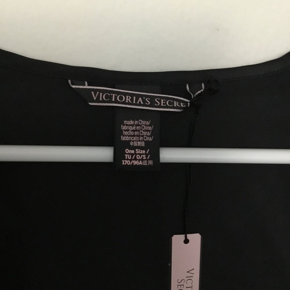 Victoria's Secret Black Ruffle Kimono Robe One Size - Picture 3 of 9